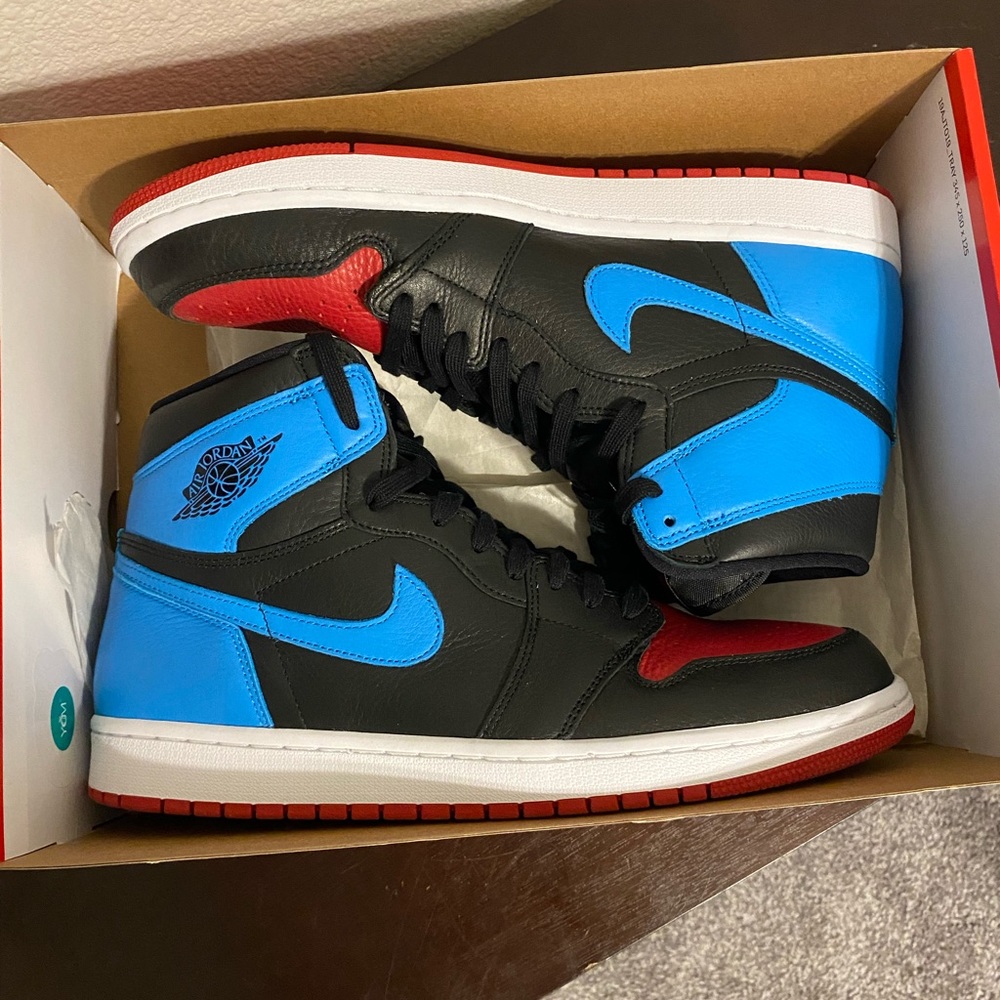 Jordan Men’s High Top Sneakers in Black, Blue, Red
